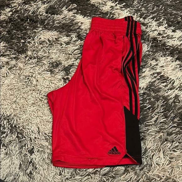 Adidas Red and Black Performance Shorts - Picture 1 of 4